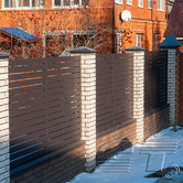 Забор по чертежам заказчика из металла Rooftop Matte (Стальной бархат) (ral 8019)2 Забор по чертежам заказчика из металла Rooftop Matte (Стальной бархат) (ral 8019) 2 - Объект СТЕП