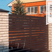 Забор по чертежам заказчика из металла Rooftop Matte (Стальной бархат) (ral 8019)5 Забор по чертежам заказчика из металла Rooftop Matte (Стальной бархат) (ral 8019) 5 - Объект СТЕП